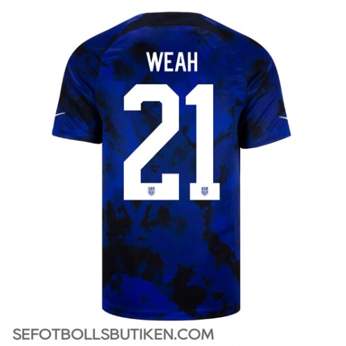 Förenta staterna Timothy Weah #21 Replika Borta matchkläder VM 2022 Korta ärmar